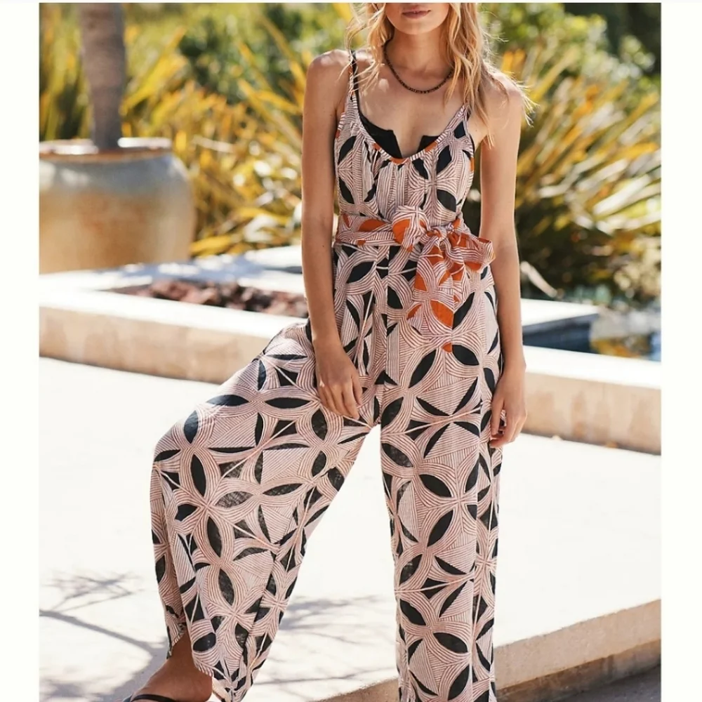 The Mason Tie-front Cover Up Jumpsuit - Picture 1 of 9